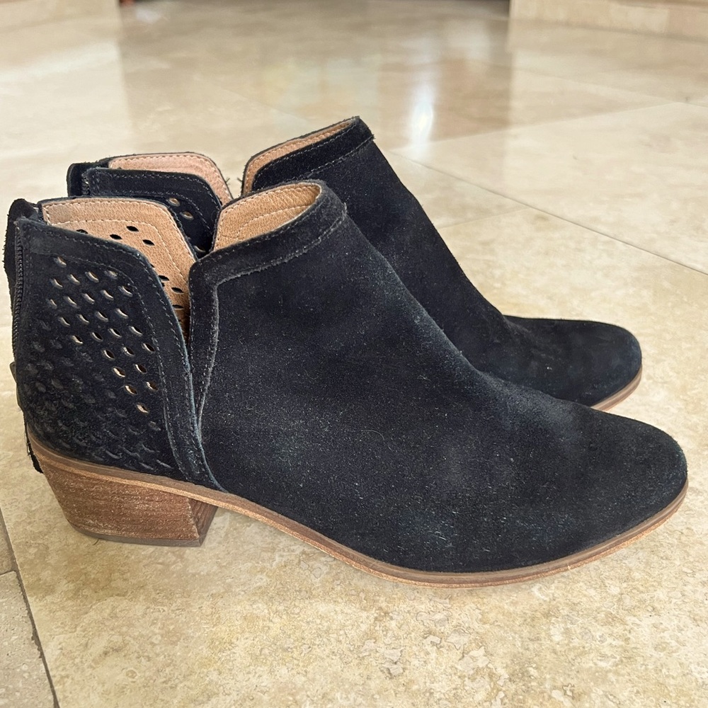 Black suede booties